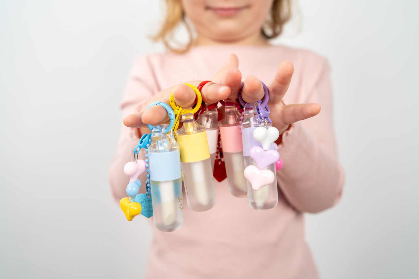 Clear Lip Gloss for kids with Keychain ( Pink)