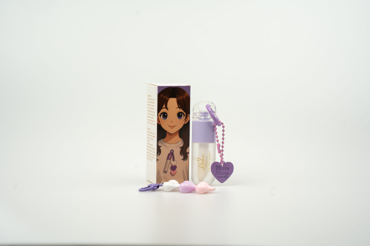 Clear Lip Gloss for Kids with Keychain (Purple)