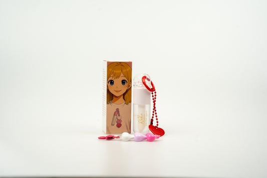 Clear Lip Gloss for kids with Keychain ( Pink)