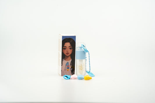 Clear Lip Gloss for Kids with keychain (Blue)