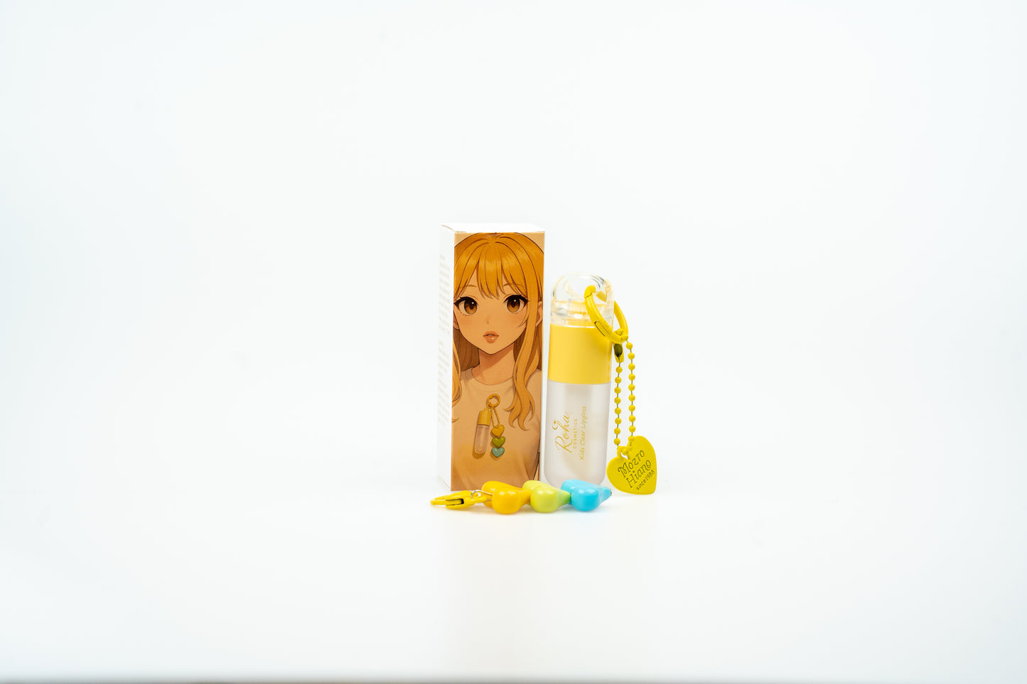 Clear Lip Gloss for Kids with Keychain (Yellow)