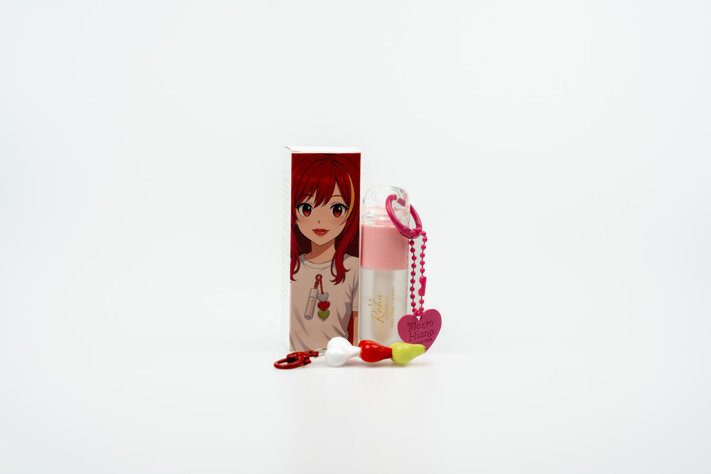 Clear Lip Gloss for Kids with Keychain (Red)