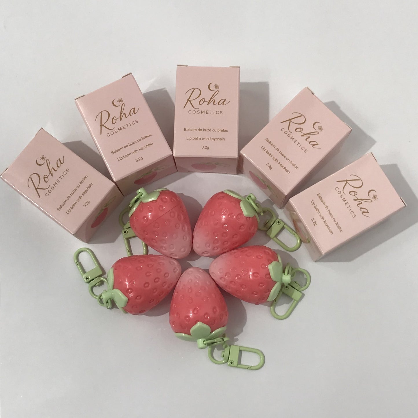 Lip Balm (strawberry tube) - changing color -Light Pink