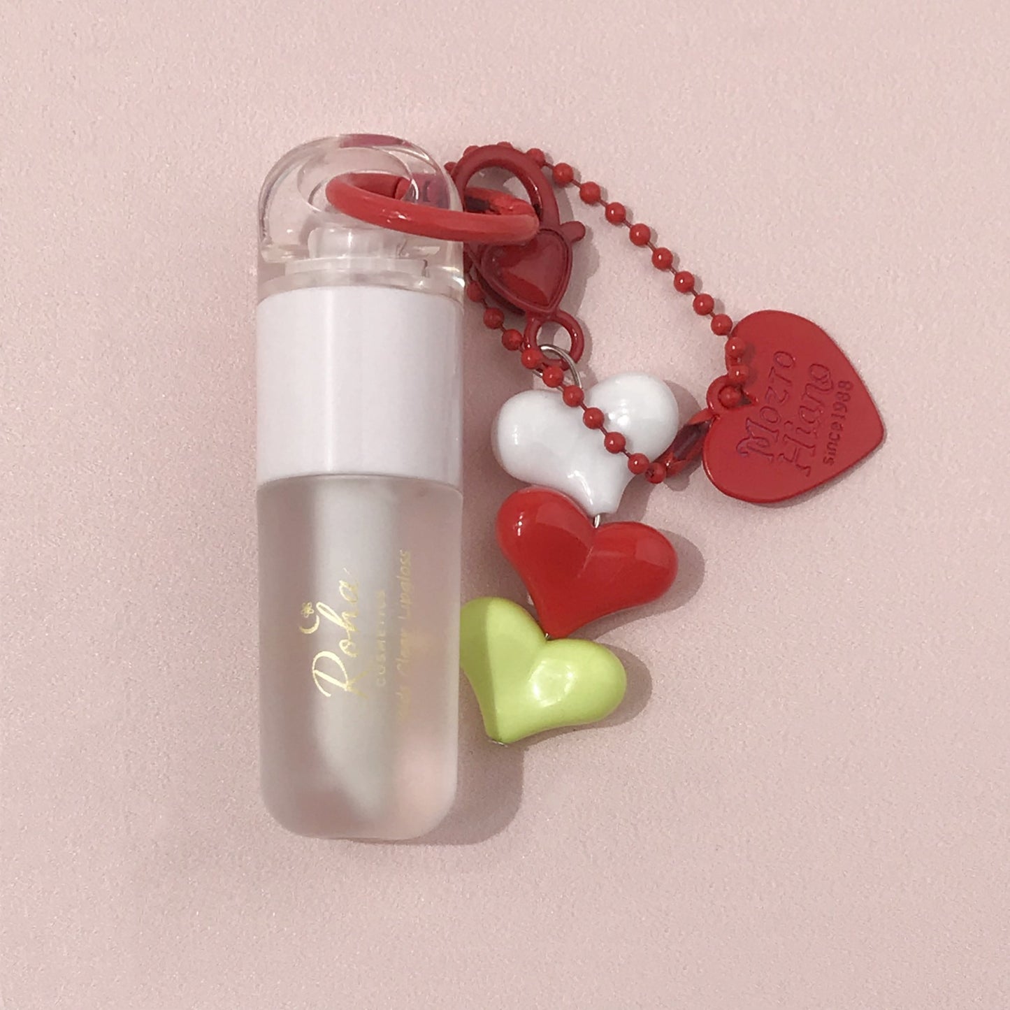 Clear Lip Gloss for Kids with Keychain (Red)