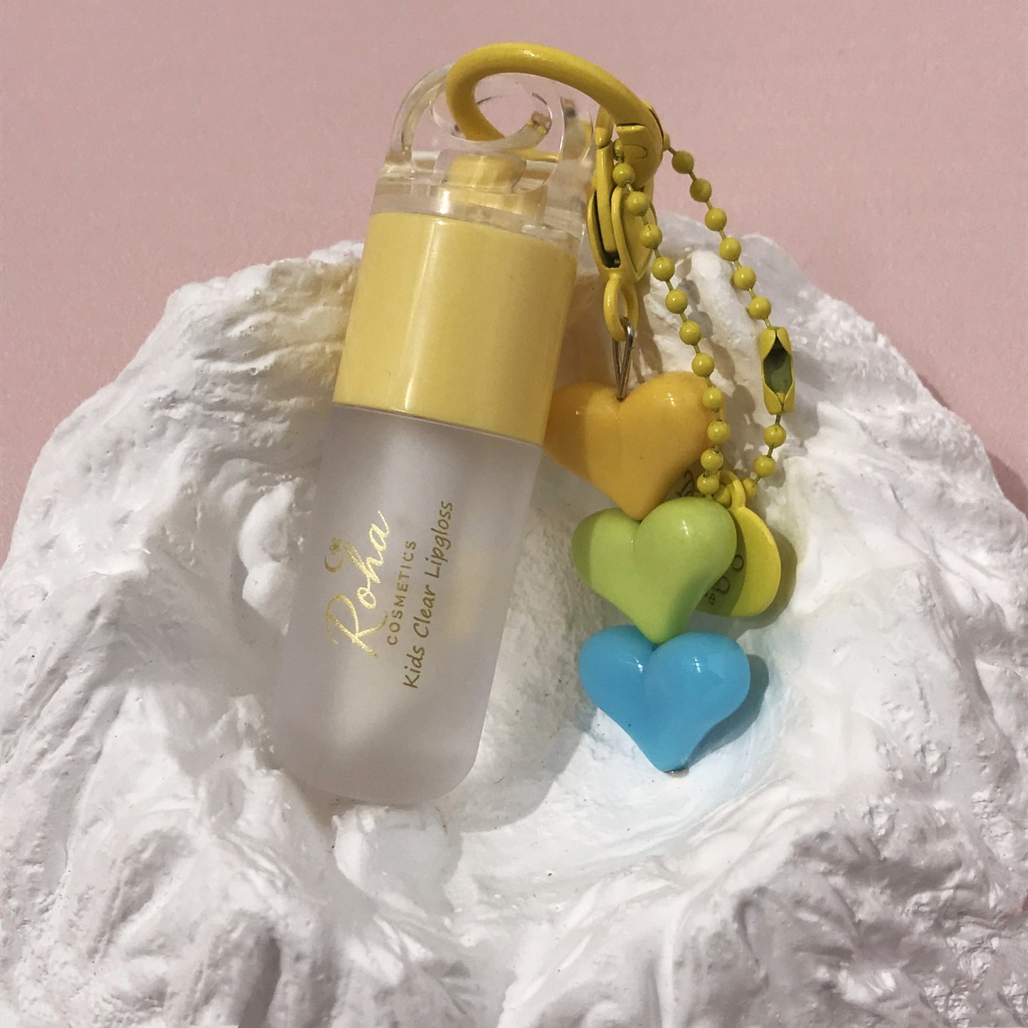 Clear Lip Gloss for Kids with Keychain (Yellow)