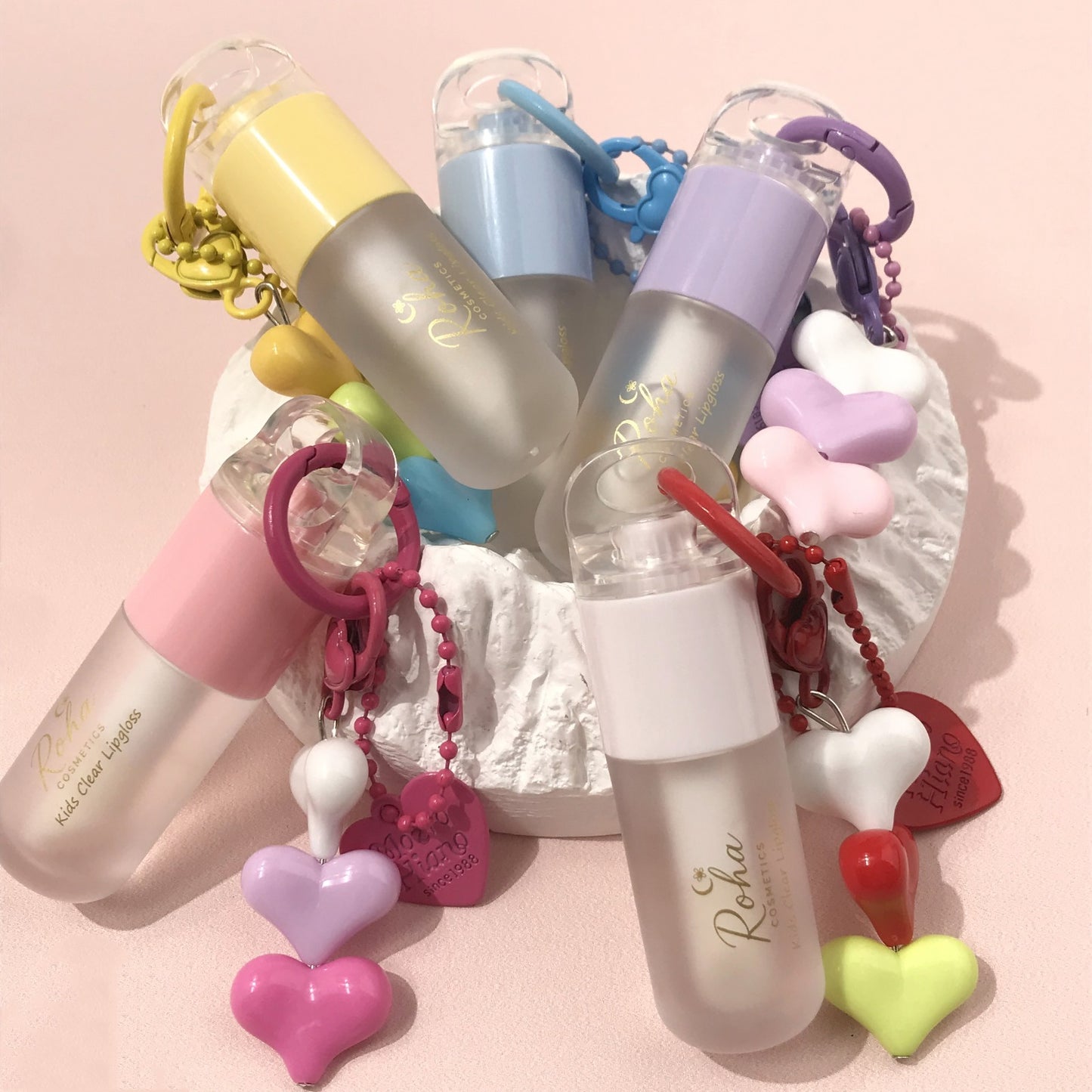 Clear Lip Gloss for Kids with Keychain (Purple)