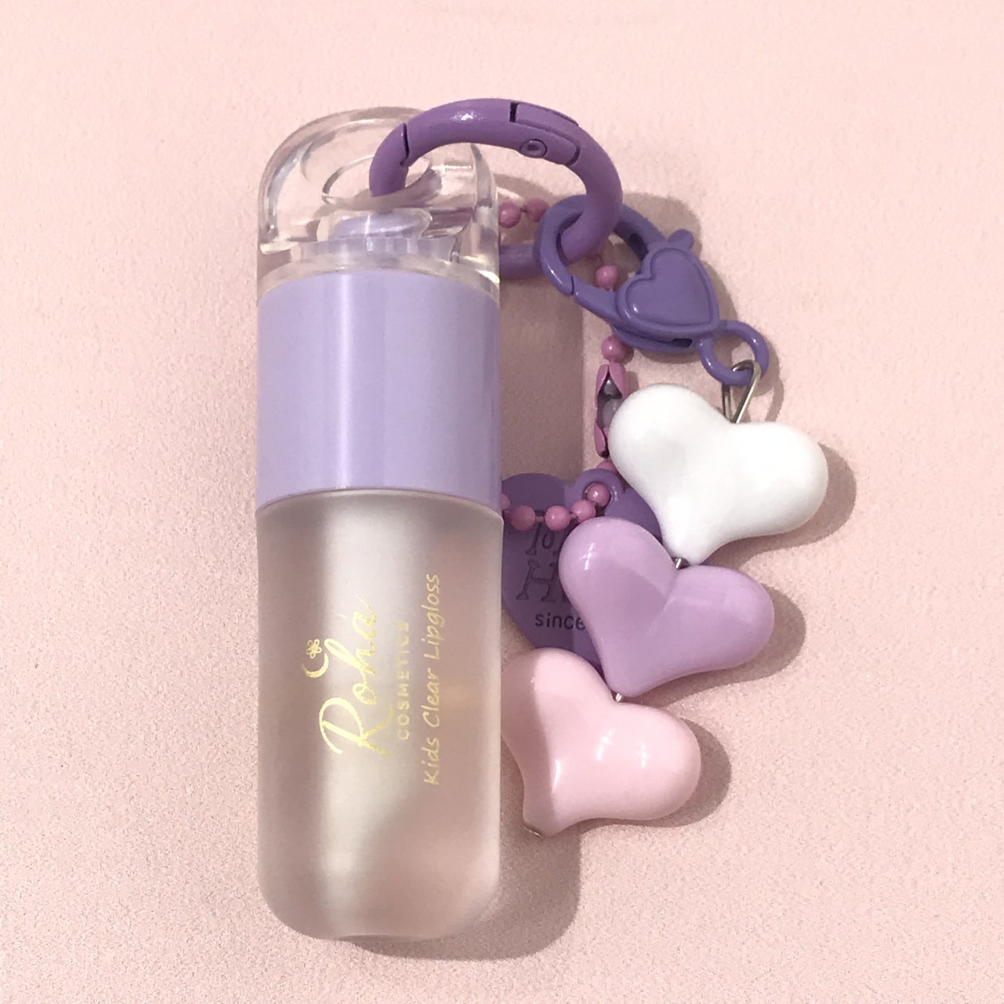 Clear Lip Gloss for Kids with Keychain (Purple)